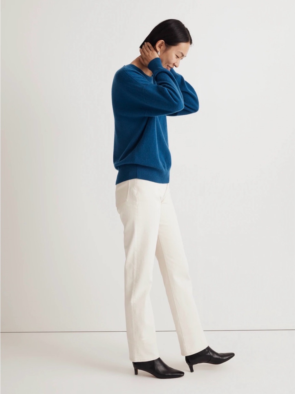 Madewell Re)sponsible Cashmere Oversized Crewneck Sweater size S - Picture 3 of 6